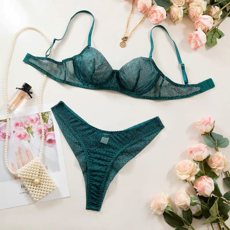 Sheer Mesh Bra - 2 szt./Zestaw Damska Bielizna Modelująca Ultra